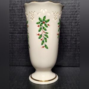 Lenox Holiday Pierced Medium Vase